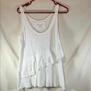 NWT Dkny White Layered Ruffle Tank